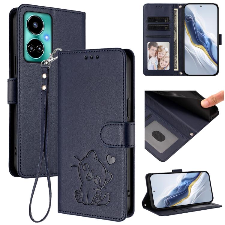 Embossed Heart Cat Leather Phone Case with Hand Strap, For Tecno Camon 20 Pro 5G, For Tecno Camon 20 4G / 20 Pro 4G, For Tecno Spark 10 5G, For Tecno Spark 10C / 10 4G, For Tecno Spark 10 Pro 4G / K17 4G, For Tecno Camon 19 / 19 Pro 5G                 ...