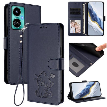 Embossed Heart Cat Leather Phone Case with Hand Strap, For Tecno Camon 20 Pro 5G, For Tecno Camon 20 4G / 20 Pro 4G, For Tecno Spark 10 5G, For Tecno Spark 10C / 10 4G, For Tecno Spark 10 Pro 4G / K17 4G, For Tecno Camon 19 / 19 Pro 5G                 ...
