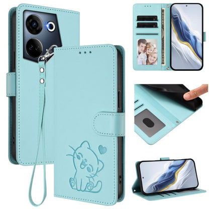 Embossed Heart Cat Leather Phone Case with Hand Strap, For Tecno Camon 20 Pro 5G, For Tecno Camon 20 4G / 20 Pro 4G, For Tecno Spark 10 5G, For Tecno Spark 10C / 10 4G, For Tecno Spark 10 Pro 4G / K17 4G, For Tecno Camon 19 / 19 Pro 5G                 ...