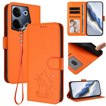 Embossed Heart Cat Leather Phone Case with Hand Strap, For Tecno Camon 20 Pro 5G, For Tecno Camon 20 4G / 20 Pro 4G, For Tecno Spark 10 5G, For Tecno Spark 10C / 10 4G, For Tecno Spark 10 Pro 4G / K17 4G, For Tecno Camon 19 / 19 Pro 5G                 ...