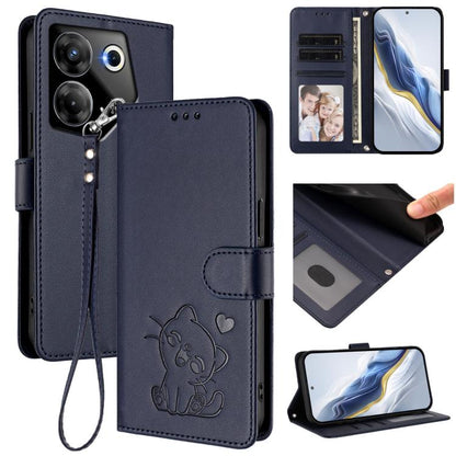 Embossed Heart Cat Leather Phone Case with Hand Strap, For Tecno Camon 20 Pro 5G, For Tecno Camon 20 4G / 20 Pro 4G, For Tecno Spark 10 5G, For Tecno Spark 10C / 10 4G, For Tecno Spark 10 Pro 4G / K17 4G, For Tecno Camon 19 / 19 Pro 5G                 ...