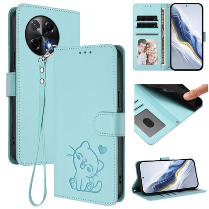 Embossed Heart Cat Leather Phone Case with Hand Strap, For Tecno Pova 7 Ultra 5G, For Tecno Pova 7 4G / 7 Neo, For Tecno Spark Go 1 / Pop 9, For Tecno Camon 40 Pro 4G, For Tecno Camon 40 Premier, For Tecno Camon 40 4G, For Tecno Spark 30C 5G / Pop 9 5G...