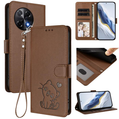Embossed Heart Cat Leather Phone Case with Hand Strap, For Tecno Pova 7 Ultra 5G, For Tecno Pova 7 4G / 7 Neo, For Tecno Spark Go 1 / Pop 9, For Tecno Camon 40 Pro 4G, For Tecno Camon 40 Premier, For Tecno Camon 40 4G, For Tecno Spark 30C 5G / Pop 9 5G...