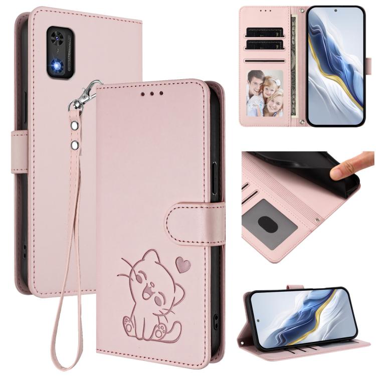Embossed Heart Cat Leather Phone Case with Hand Strap, For Tecno Spark 30 5G / Pova 6 Neo 5G, For Tecno Spark 30 Pro 4G, For Tecno Spark 30 4G, For Tecno Spark Go 5G 2025 / Hot 60i 5G, For Tecno Spark 30C 4G, For Tecno Spark 20 Pro 5G                  ...