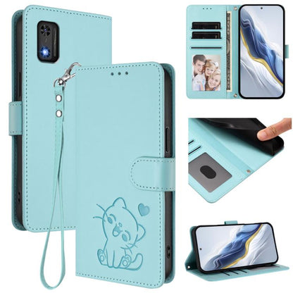 Embossed Heart Cat Leather Phone Case with Hand Strap, For Tecno Spark 30 5G / Pova 6 Neo 5G, For Tecno Spark 30 Pro 4G, For Tecno Spark 30 4G, For Tecno Spark Go 5G 2025 / Hot 60i 5G, For Tecno Spark 30C 4G, For Tecno Spark 20 Pro 5G                  ...