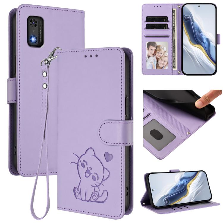 Embossed Heart Cat Leather Phone Case with Hand Strap, For Tecno Spark 30 5G / Pova 6 Neo 5G, For Tecno Spark 30 Pro 4G, For Tecno Spark 30 4G, For Tecno Spark Go 5G 2025 / Hot 60i 5G, For Tecno Spark 30C 4G, For Tecno Spark 20 Pro 5G                  ...