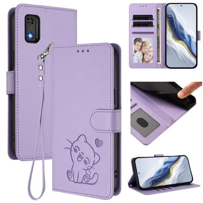 Embossed Heart Cat Leather Phone Case with Hand Strap, For Tecno Spark 30 5G / Pova 6 Neo 5G, For Tecno Spark 30 Pro 4G, For Tecno Spark 30 4G, For Tecno Spark Go 5G 2025 / Hot 60i 5G, For Tecno Spark 30C 4G, For Tecno Spark 20 Pro 5G                  ...