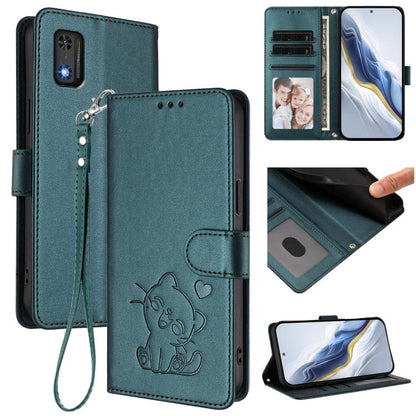 Embossed Heart Cat Leather Phone Case with Hand Strap, For Tecno Spark 30 5G / Pova 6 Neo 5G, For Tecno Spark 30 Pro 4G, For Tecno Spark 30 4G, For Tecno Spark Go 5G 2025 / Hot 60i 5G, For Tecno Spark 30C 4G, For Tecno Spark 20 Pro 5G                  ...