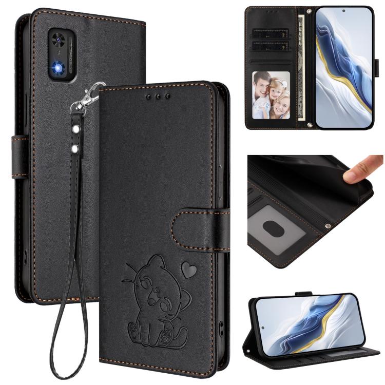 Embossed Heart Cat Leather Phone Case with Hand Strap, For Tecno Spark 30 5G / Pova 6 Neo 5G, For Tecno Spark 30 Pro 4G, For Tecno Spark 30 4G, For Tecno Spark Go 5G 2025 / Hot 60i 5G, For Tecno Spark 30C 4G, For Tecno Spark 20 Pro 5G                  ...