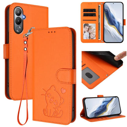 Embossed Heart Cat Leather Phone Case with Hand Strap, For Tecno Camon 20 Pro 5G, For Tecno Camon 20 4G / 20 Pro 4G, For Tecno Spark 10 5G, For Tecno Spark 10C / 10 4G, For Tecno Spark 10 Pro 4G / K17 4G, For Tecno Camon 19 / 19 Pro 5G                 ...