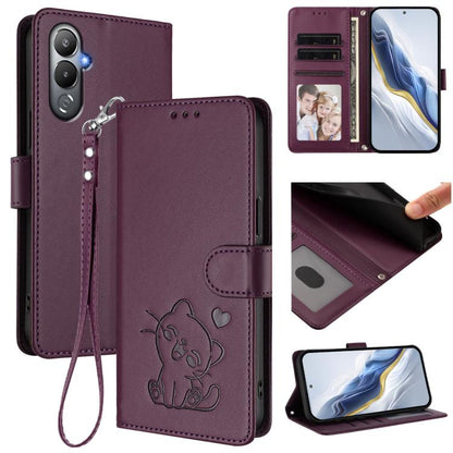 Embossed Heart Cat Leather Phone Case with Hand Strap, For Tecno Camon 20 Pro 5G, For Tecno Camon 20 4G / 20 Pro 4G, For Tecno Spark 10 5G, For Tecno Spark 10C / 10 4G, For Tecno Spark 10 Pro 4G / K17 4G, For Tecno Camon 19 / 19 Pro 5G                 ...
