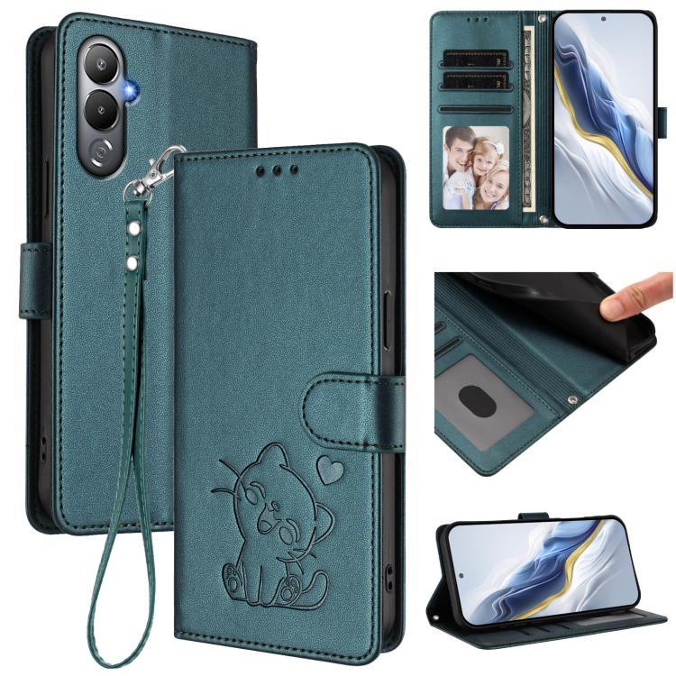 Embossed Heart Cat Leather Phone Case with Hand Strap, For Tecno Camon 20 Pro 5G, For Tecno Camon 20 4G / 20 Pro 4G, For Tecno Spark 10 5G, For Tecno Spark 10C / 10 4G, For Tecno Spark 10 Pro 4G / K17 4G, For Tecno Camon 19 / 19 Pro 5G                 ...