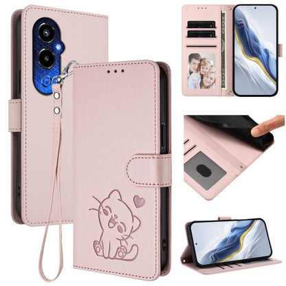 Embossed Heart Cat Leather Phone Case with Hand Strap, For Tecno Camon 20 Pro 5G, For Tecno Camon 20 4G / 20 Pro 4G, For Tecno Spark 10 5G, For Tecno Spark 10C / 10 4G, For Tecno Spark 10 Pro 4G / K17 4G, For Tecno Camon 19 / 19 Pro 5G                 ...