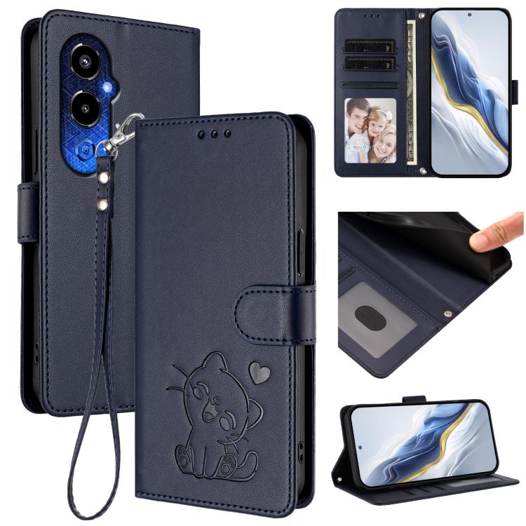 Embossed Heart Cat Leather Phone Case with Hand Strap, For Tecno Camon 20 Pro 5G, For Tecno Camon 20 4G / 20 Pro 4G, For Tecno Spark 10 5G, For Tecno Spark 10C / 10 4G, For Tecno Spark 10 Pro 4G / K17 4G, For Tecno Camon 19 / 19 Pro 5G                 ...