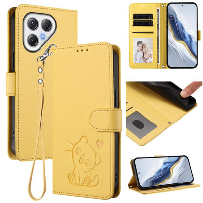 Embossed Heart Cat Leather Phone Case with Hand Strap, For Tecno Pova 7 Ultra 5G, For Tecno Pova 7 4G / 7 Neo, For Tecno Spark Go 1 / Pop 9, For Tecno Camon 40 Pro 4G, For Tecno Camon 40 Premier, For Tecno Camon 40 4G, For Tecno Spark 30C 5G / Pop 9 5G...