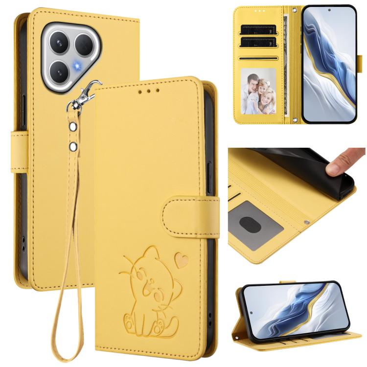 Embossed Heart Cat Leather Phone Case with Hand Strap, For Tecno Camon 50 Pro 4G, For Tecno Camon 50 4G, For Tecno Spark Go 2024 4G / 20C 4G, For Tecno Spark 40C, For Tecno Pova 7 Pro 5G, For Tecno Pova 7 5G 2025, For Tecno Spark 40 Pro+ 4G            ...