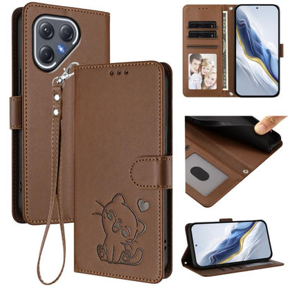 Embossed Heart Cat Leather Phone Case with Hand Strap, For Tecno Camon 50 Pro 4G, For Tecno Camon 50 4G, For Tecno Spark Go 2024 4G / 20C 4G, For Tecno Spark 40C, For Tecno Pova 7 Pro 5G, For Tecno Pova 7 5G 2025, For Tecno Spark 40 Pro+ 4G            ...