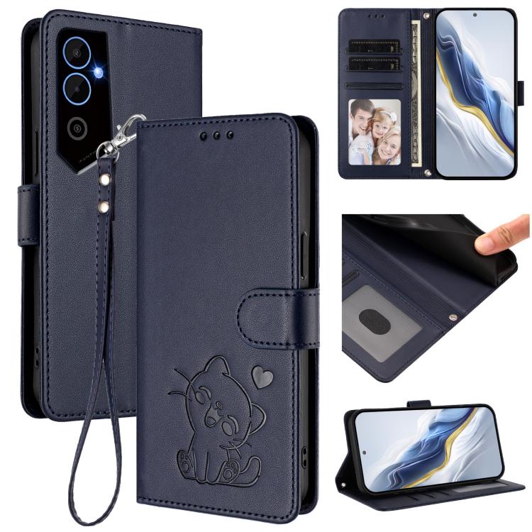 Embossed Heart Cat Leather Phone Case with Hand Strap, For Tecno Camon 20 Pro 5G, For Tecno Camon 20 4G / 20 Pro 4G, For Tecno Spark 10 5G, For Tecno Spark 10C / 10 4G, For Tecno Spark 10 Pro 4G / K17 4G, For Tecno Camon 19 / 19 Pro 5G                 ...