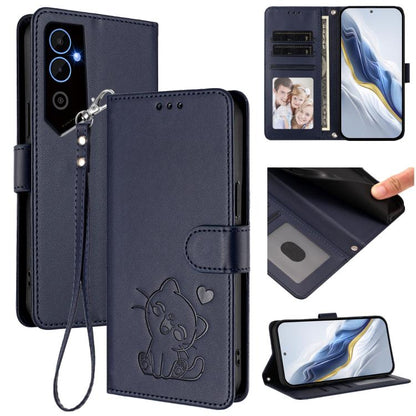Embossed Heart Cat Leather Phone Case with Hand Strap, For Tecno Camon 20 Pro 5G, For Tecno Camon 20 4G / 20 Pro 4G, For Tecno Spark 10 5G, For Tecno Spark 10C / 10 4G, For Tecno Spark 10 Pro 4G / K17 4G, For Tecno Camon 19 / 19 Pro 5G                 ...