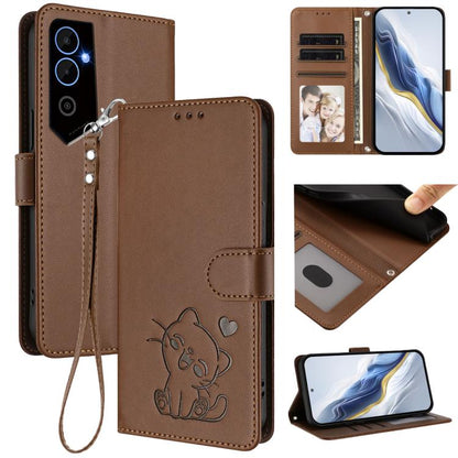 Embossed Heart Cat Leather Phone Case with Hand Strap, For Tecno Camon 20 Pro 5G, For Tecno Camon 20 4G / 20 Pro 4G, For Tecno Spark 10 5G, For Tecno Spark 10C / 10 4G, For Tecno Spark 10 Pro 4G / K17 4G, For Tecno Camon 19 / 19 Pro 5G                 ...