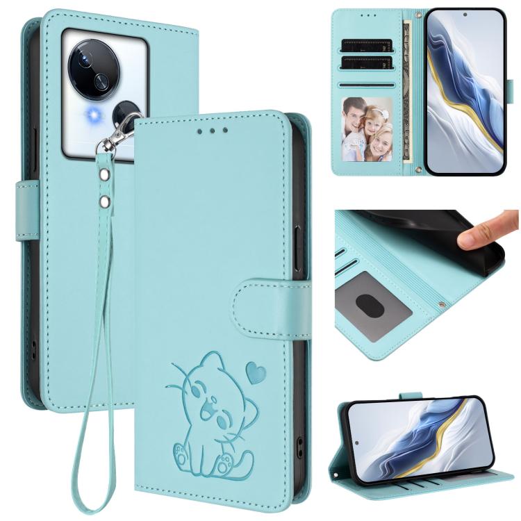 Embossed Heart Cat Leather Phone Case with Hand Strap, For Tecno Camon 20 Pro 5G, For Tecno Camon 20 4G / 20 Pro 4G, For Tecno Spark 10 5G, For Tecno Spark 10C / 10 4G, For Tecno Spark 10 Pro 4G / K17 4G, For Tecno Camon 19 / 19 Pro 5G                 ...