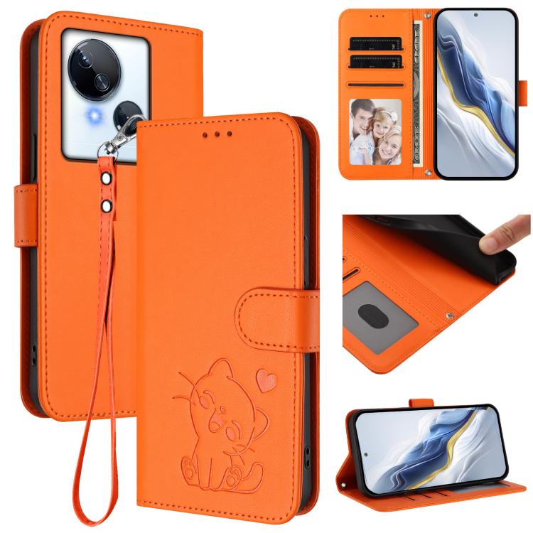 Embossed Heart Cat Leather Phone Case with Hand Strap, For Tecno Camon 20 Pro 5G, For Tecno Camon 20 4G / 20 Pro 4G, For Tecno Spark 10 5G, For Tecno Spark 10C / 10 4G, For Tecno Spark 10 Pro 4G / K17 4G, For Tecno Camon 19 / 19 Pro 5G                 ...