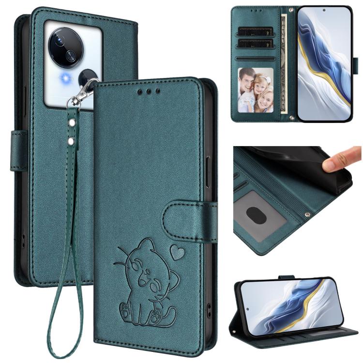 Embossed Heart Cat Leather Phone Case with Hand Strap, For Tecno Camon 20 Pro 5G, For Tecno Camon 20 4G / 20 Pro 4G, For Tecno Spark 10 5G, For Tecno Spark 10C / 10 4G, For Tecno Spark 10 Pro 4G / K17 4G, For Tecno Camon 19 / 19 Pro 5G                 ...