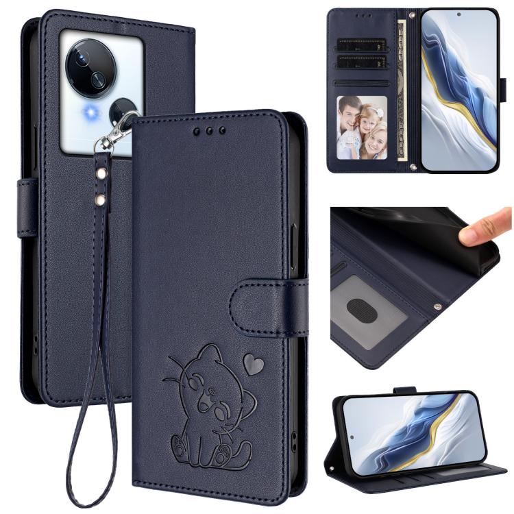 Embossed Heart Cat Leather Phone Case with Hand Strap, For Tecno Camon 20 Pro 5G, For Tecno Camon 20 4G / 20 Pro 4G, For Tecno Spark 10 5G, For Tecno Spark 10C / 10 4G, For Tecno Spark 10 Pro 4G / K17 4G, For Tecno Camon 19 / 19 Pro 5G                 ...