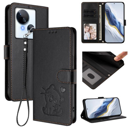 Embossed Heart Cat Leather Phone Case with Hand Strap, For Tecno Camon 20 Pro 5G, For Tecno Camon 20 4G / 20 Pro 4G, For Tecno Spark 10 5G, For Tecno Spark 10C / 10 4G, For Tecno Spark 10 Pro 4G / K17 4G, For Tecno Camon 19 / 19 Pro 5G                 ...