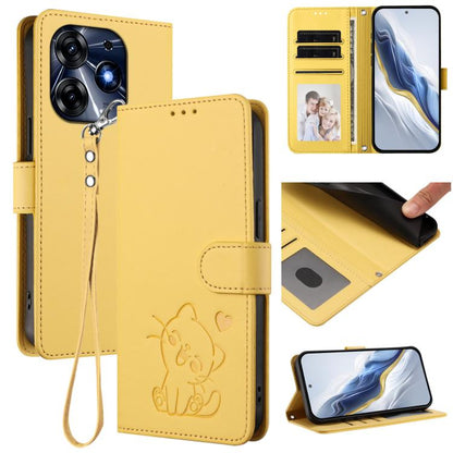 Embossed Heart Cat Leather Phone Case with Hand Strap, For Tecno Camon 20 Pro 5G, For Tecno Camon 20 4G / 20 Pro 4G, For Tecno Spark 10 5G, For Tecno Spark 10C / 10 4G, For Tecno Spark 10 Pro 4G / K17 4G, For Tecno Camon 19 / 19 Pro 5G                 ...