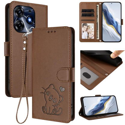 Embossed Heart Cat Leather Phone Case with Hand Strap, For Tecno Camon 20 Pro 5G, For Tecno Camon 20 4G / 20 Pro 4G, For Tecno Spark 10 5G, For Tecno Spark 10C / 10 4G, For Tecno Spark 10 Pro 4G / K17 4G, For Tecno Camon 19 / 19 Pro 5G                 ...