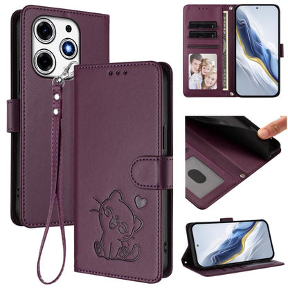 Embossed Heart Cat Leather Phone Case with Hand Strap, For Tecno Spark 30 5G / Pova 6 Neo 5G, For Tecno Spark 30 Pro 4G, For Tecno Spark 30 4G, For Tecno Spark Go 5G 2025 / Hot 60i 5G, For Tecno Spark 30C 4G, For Tecno Spark 20 Pro 5G                  ...