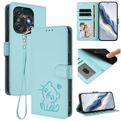Embossed Heart Cat Leather Phone Case with Hand Strap, For Tecno Camon 20 Pro 5G, For Tecno Camon 20 4G / 20 Pro 4G, For Tecno Spark 10 5G, For Tecno Spark 10C / 10 4G, For Tecno Spark 10 Pro 4G / K17 4G, For Tecno Camon 19 / 19 Pro 5G                 ...