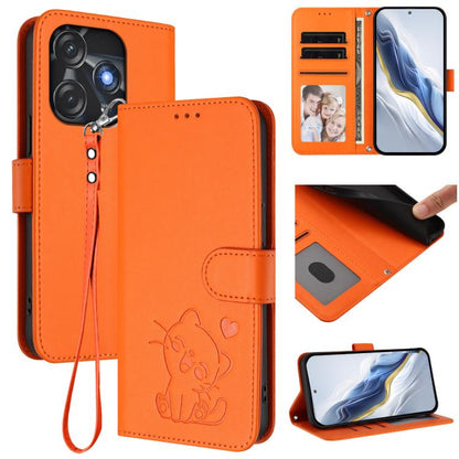Embossed Heart Cat Leather Phone Case with Hand Strap, For Tecno Camon 20 Pro 5G, For Tecno Camon 20 4G / 20 Pro 4G, For Tecno Spark 10 5G, For Tecno Spark 10C / 10 4G, For Tecno Spark 10 Pro 4G / K17 4G, For Tecno Camon 19 / 19 Pro 5G                 ...