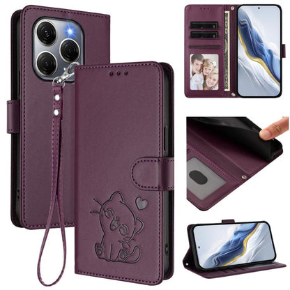 Embossed Heart Cat Leather Phone Case with Hand Strap, For Tecno Spark 30 5G / Pova 6 Neo 5G, For Tecno Spark 30 Pro 4G, For Tecno Spark 30 4G, For Tecno Spark Go 5G 2025 / Hot 60i 5G, For Tecno Spark 30C 4G, For Tecno Spark 20 Pro 5G                  ...