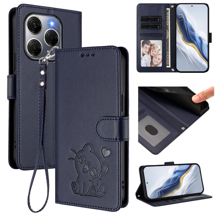 Embossed Heart Cat Leather Phone Case with Hand Strap, For Tecno Spark 30 5G / Pova 6 Neo 5G, For Tecno Spark 30 Pro 4G, For Tecno Spark 30 4G, For Tecno Spark Go 5G 2025 / Hot 60i 5G, For Tecno Spark 30C 4G, For Tecno Spark 20 Pro 5G                  ...