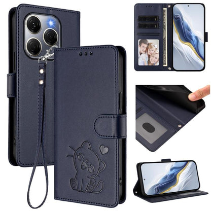 Embossed Heart Cat Leather Phone Case with Hand Strap, For Tecno Spark 30 5G / Pova 6 Neo 5G, For Tecno Spark 30 Pro 4G, For Tecno Spark 30 4G, For Tecno Spark Go 5G 2025 / Hot 60i 5G, For Tecno Spark 30C 4G, For Tecno Spark 20 Pro 5G                  ...