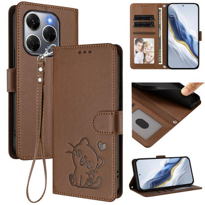 Embossed Heart Cat Leather Phone Case with Hand Strap, For Tecno Spark 30 5G / Pova 6 Neo 5G, For Tecno Spark 30 Pro 4G, For Tecno Spark 30 4G, For Tecno Spark Go 5G 2025 / Hot 60i 5G, For Tecno Spark 30C 4G, For Tecno Spark 20 Pro 5G                  ...