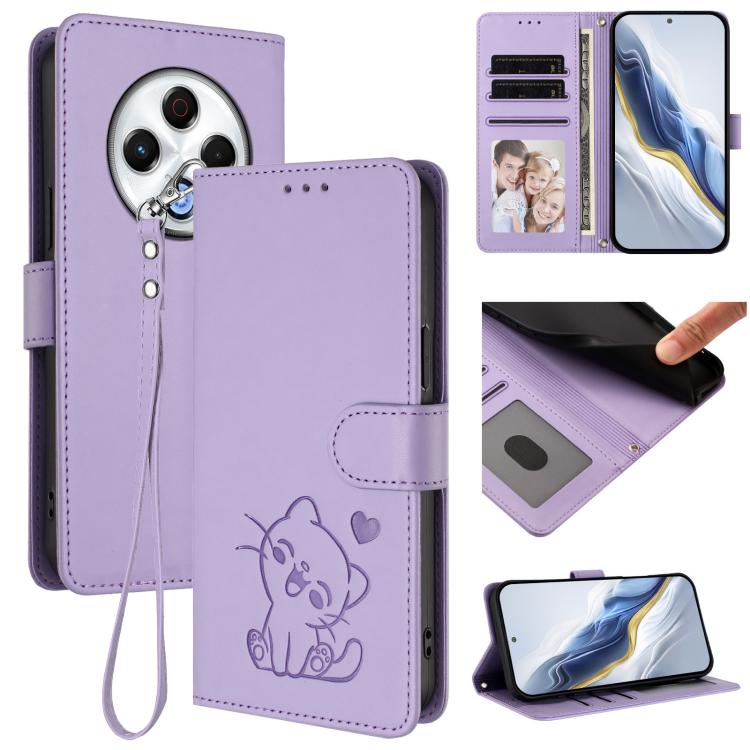 Embossed Heart Cat Leather Phone Case with Hand Strap, For Tecno Spark 30 5G / Pova 6 Neo 5G, For Tecno Spark 30 Pro 4G, For Tecno Spark 30 4G, For Tecno Spark Go 5G 2025 / Hot 60i 5G, For Tecno Spark 30C 4G, For Tecno Spark 20 Pro 5G                  ...