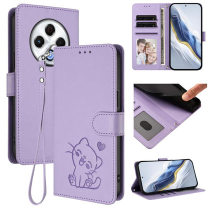Embossed Heart Cat Leather Phone Case with Hand Strap, For Tecno Spark 30 5G / Pova 6 Neo 5G, For Tecno Spark 30 Pro 4G, For Tecno Spark 30 4G, For Tecno Spark Go 5G 2025 / Hot 60i 5G, For Tecno Spark 30C 4G, For Tecno Spark 20 Pro 5G                  ...