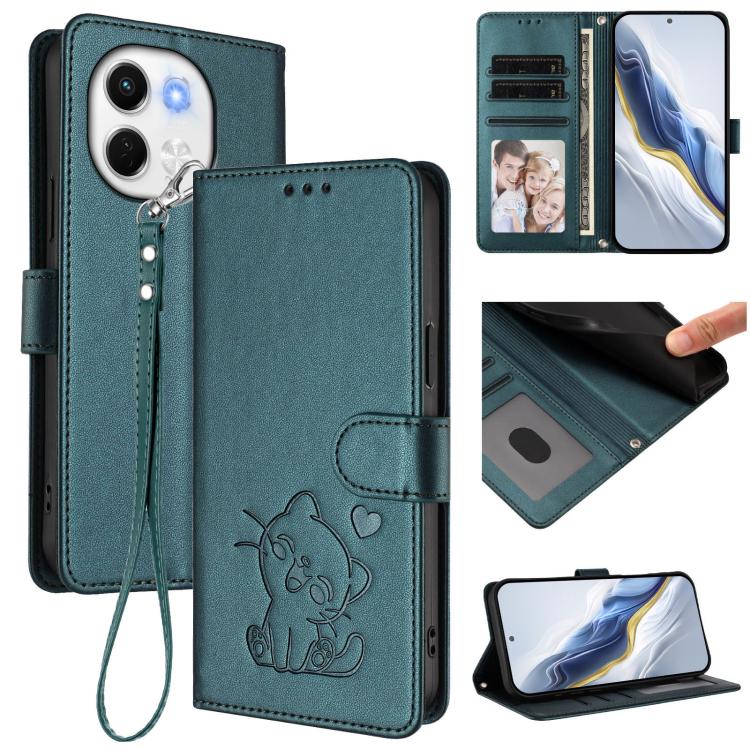 Embossed Heart Cat Leather Phone Case with Hand Strap, For Tecno Spark 30 5G / Pova 6 Neo 5G, For Tecno Spark 30 Pro 4G, For Tecno Spark 30 4G, For Tecno Spark Go 5G 2025 / Hot 60i 5G, For Tecno Spark 30C 4G, For Tecno Spark 20 Pro 5G                  ...