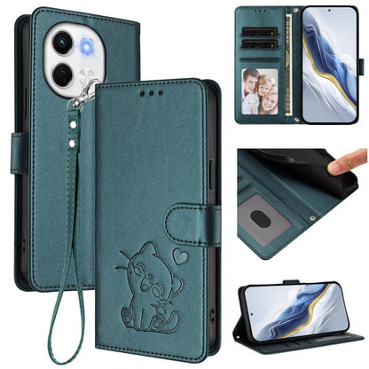 Embossed Heart Cat Leather Phone Case with Hand Strap, For Tecno Spark 30 5G / Pova 6 Neo 5G, For Tecno Spark 30 Pro 4G, For Tecno Spark 30 4G, For Tecno Spark Go 5G 2025 / Hot 60i 5G, For Tecno Spark 30C 4G, For Tecno Spark 20 Pro 5G                  ...