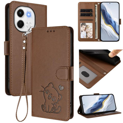 Embossed Heart Cat Leather Phone Case with Hand Strap, For Tecno Spark 30 5G / Pova 6 Neo 5G, For Tecno Spark 30 Pro 4G, For Tecno Spark 30 4G, For Tecno Spark Go 5G 2025 / Hot 60i 5G, For Tecno Spark 30C 4G, For Tecno Spark 20 Pro 5G                  ...