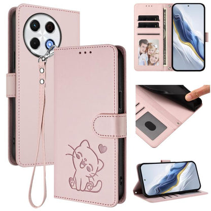 Embossed Heart Cat Leather Phone Case with Hand Strap, For Tecno Spark 30 5G / Pova 6 Neo 5G, For Tecno Spark 30 Pro 4G, For Tecno Spark 30 4G, For Tecno Spark Go 5G 2025 / Hot 60i 5G, For Tecno Spark 30C 4G, For Tecno Spark 20 Pro 5G                  ...