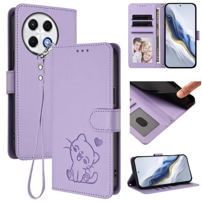 Embossed Heart Cat Leather Phone Case with Hand Strap, For Tecno Spark 30 5G / Pova 6 Neo 5G, For Tecno Spark 30 Pro 4G, For Tecno Spark 30 4G, For Tecno Spark Go 5G 2025 / Hot 60i 5G, For Tecno Spark 30C 4G, For Tecno Spark 20 Pro 5G                  ...