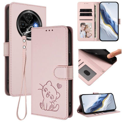 Embossed Heart Cat Leather Phone Case with Hand Strap, For Tecno Spark 30 5G / Pova 6 Neo 5G, For Tecno Spark 30 Pro 4G, For Tecno Spark 30 4G, For Tecno Spark Go 5G 2025 / Hot 60i 5G, For Tecno Spark 30C 4G, For Tecno Spark 20 Pro 5G                  ...