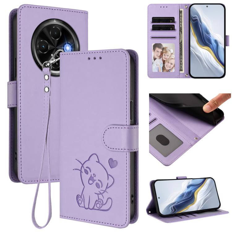 Embossed Heart Cat Leather Phone Case with Hand Strap, For Tecno Spark 30 5G / Pova 6 Neo 5G, For Tecno Spark 30 Pro 4G, For Tecno Spark 30 4G, For Tecno Spark Go 5G 2025 / Hot 60i 5G, For Tecno Spark 30C 4G, For Tecno Spark 20 Pro 5G                  ...