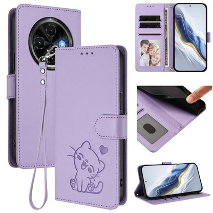 Embossed Heart Cat Leather Phone Case with Hand Strap, For Tecno Spark 30 5G / Pova 6 Neo 5G, For Tecno Spark 30 Pro 4G, For Tecno Spark 30 4G, For Tecno Spark Go 5G 2025 / Hot 60i 5G, For Tecno Spark 30C 4G, For Tecno Spark 20 Pro 5G                  ...