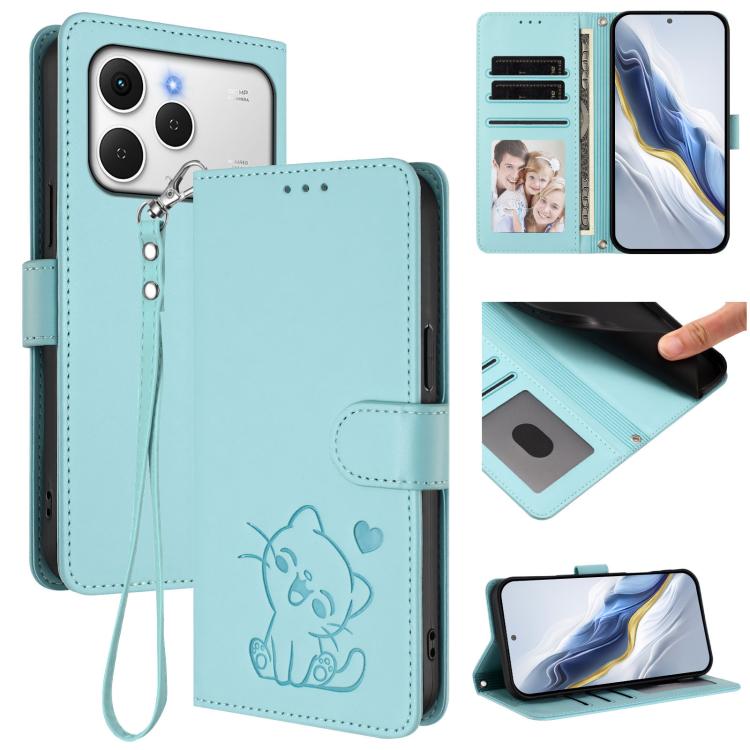 Embossed Heart Cat Leather Phone Case with Hand Strap, For Tecno Camon 50 Pro 4G, For Tecno Camon 50 4G, For Tecno Spark Go 2024 4G / 20C 4G, For Tecno Spark 40C, For Tecno Pova 7 Pro 5G, For Tecno Pova 7 5G 2025, For Tecno Spark 40 Pro+ 4G            ...