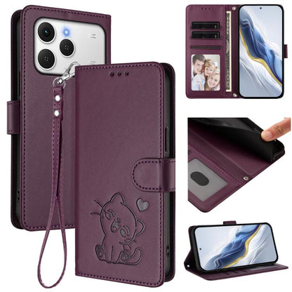 Embossed Heart Cat Leather Phone Case with Hand Strap, For Tecno Camon 50 Pro 4G, For Tecno Camon 50 4G, For Tecno Spark Go 2024 4G / 20C 4G, For Tecno Spark 40C, For Tecno Pova 7 Pro 5G, For Tecno Pova 7 5G 2025, For Tecno Spark 40 Pro+ 4G            ...